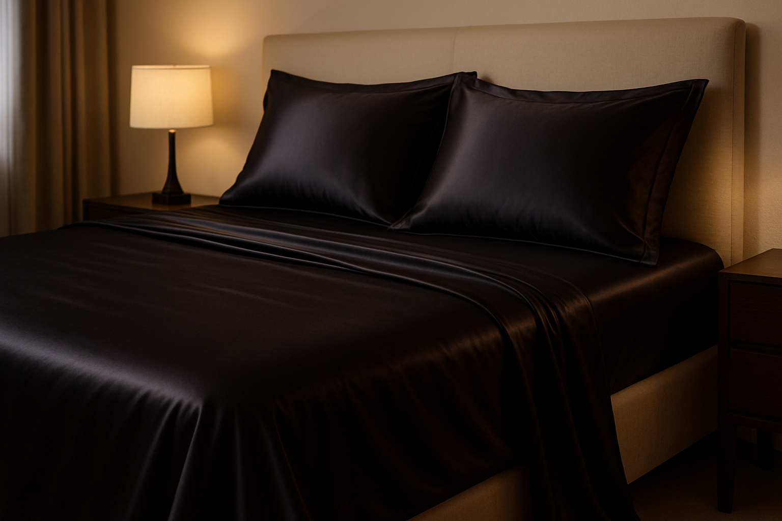 black mulberry bedding sheets set bedroom, silk