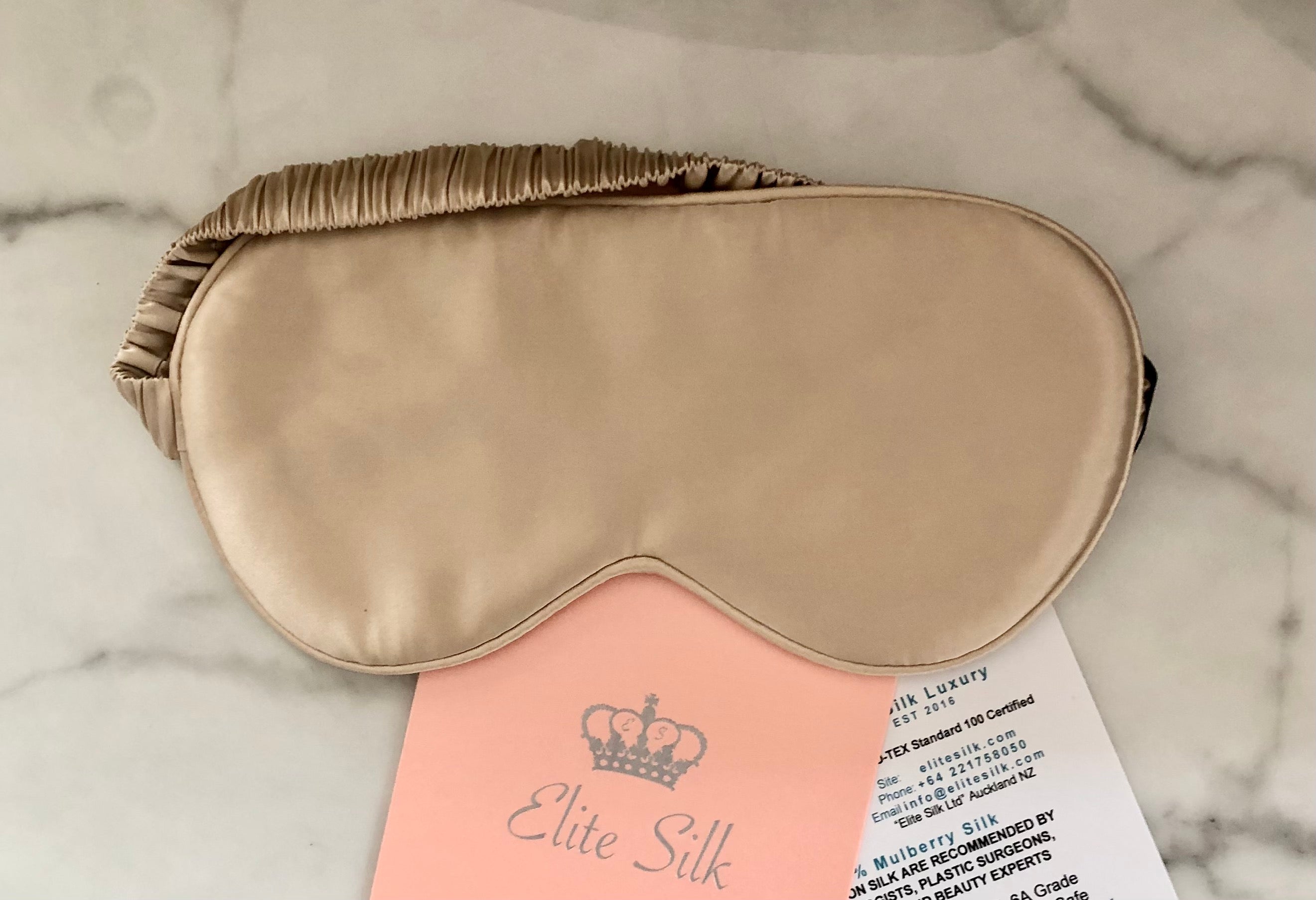 Silk sleep mask, colour golden beige 