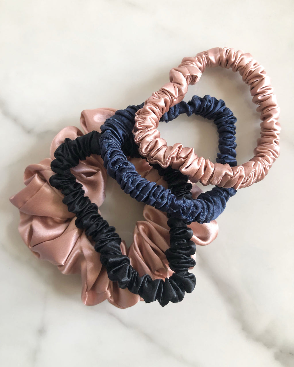 silk scrunchies set 4