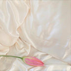 White Silk Bedding Sheet Set