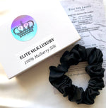 22 Momme Silk Scrunchie, black colour