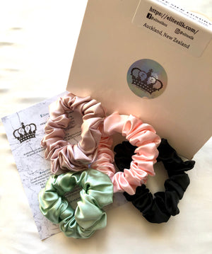 22 Momme Silk Scrunchies, Multiple colours