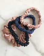 silk scrunchies set of 4, multiple colours