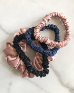 silk scrunchies set of 4, multiple colours